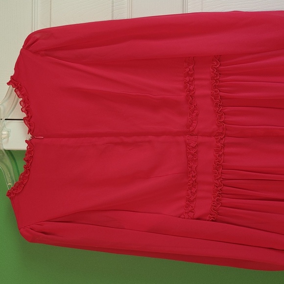 Hot Pink Ruffled Dress - Picture 5 of 12